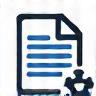Document icon with settings gear representing customizable reports